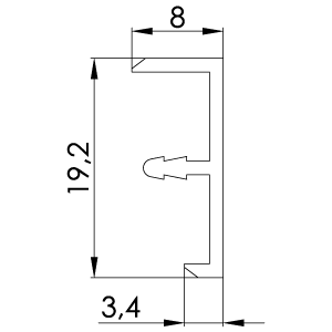 Профиль окантовочный для панелей толщиной 16 мм