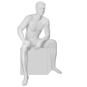 Манекен мужской, сидячий, скульптурный